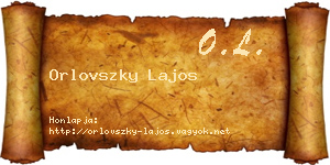 Orlovszky Lajos névjegykártya